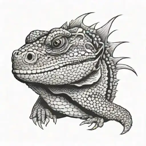 Scary lizard tattoo design idea