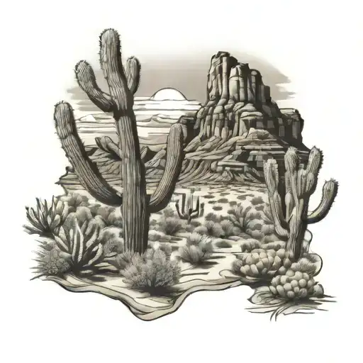Arizona desert tattoo design idea