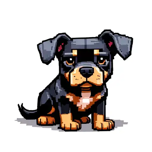 black Minecraft dog sitting tattoo design idea
