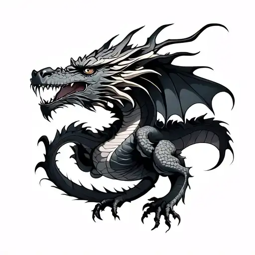3 headed dragon tattoo design idea