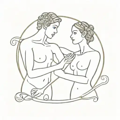 Myth of soulmates grec  tattoo design idea