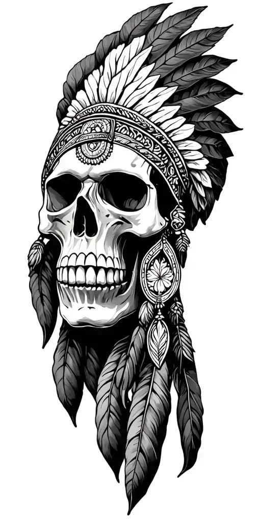 Join forest Indian, with Libra sign, with spiritual awakening, on your hand draw a skull tattoo design idea