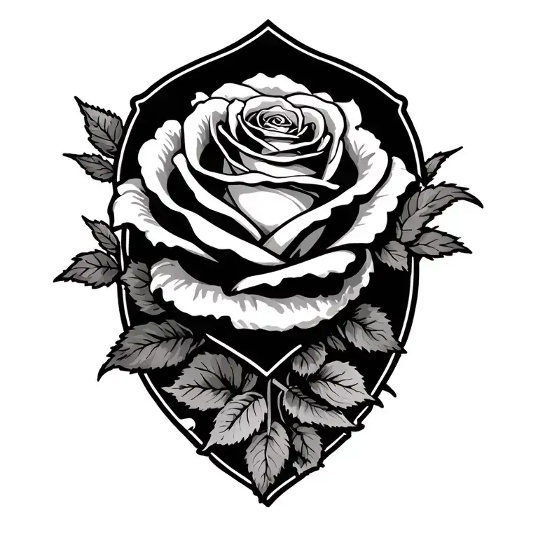 rose and banner tattoo tattoo design idea