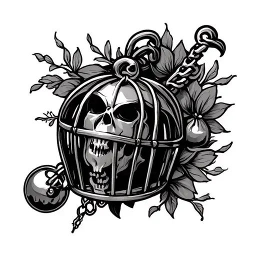 chastity cage tattoo design idea