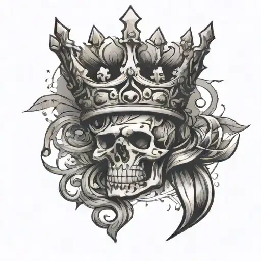 MB with crown surrounded tattoo design idea