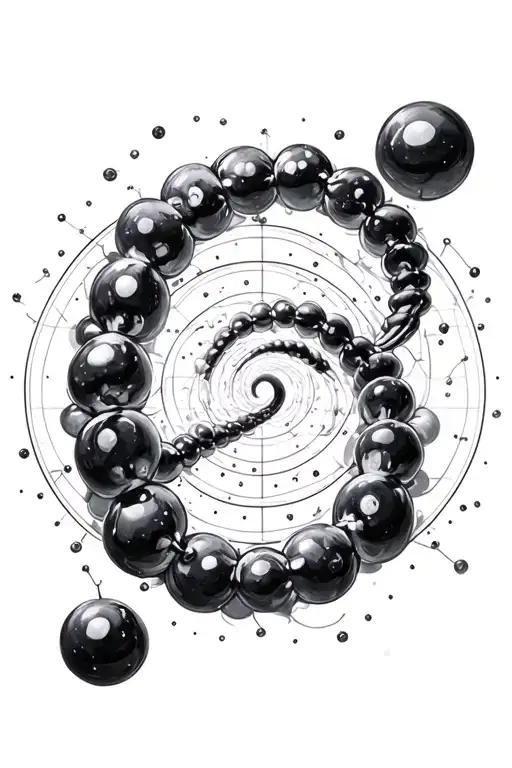 scattered thoughts, pi spiral, golden ratio spiral, dopamine molecule tattoo design idea
