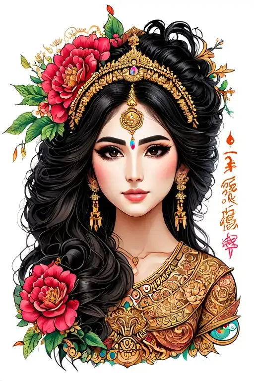 thai princess tattoo design idea