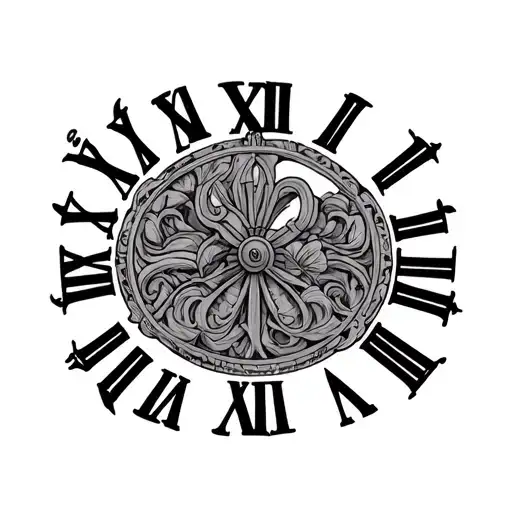Roman numeral dates 04 05 2007 HD Softail tattoo design idea