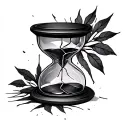 broken hourglass tattoo design idea