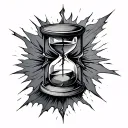 broken hourglass tattoo design idea