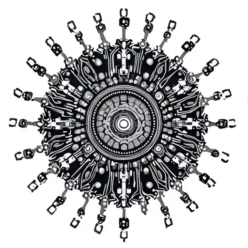 circuit board mandala tattoo design idea