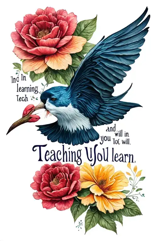 a picture of "in learning you Will teach, and in teaching you Will learn" tattoo design idea