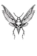 moth skull on wings tattoo design idea