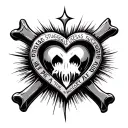 I want something like this, Chrome Heart Crosses, The quote saying "No struggle, no success", And eye at the top crying, tattoo design idea