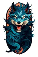 Dragon Wolf tattoo design idea