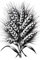 Wheat stalks tattoo design idea