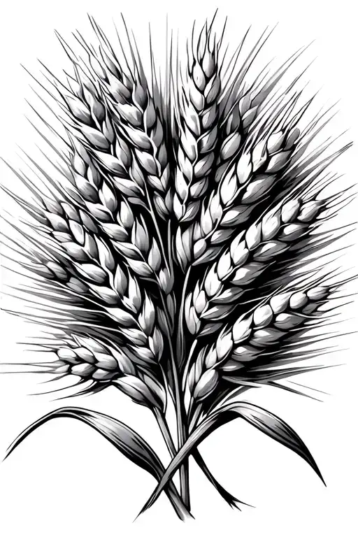 Wheat stalks tattoo design idea