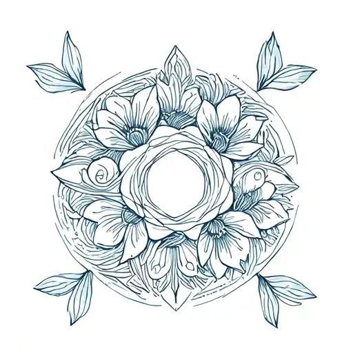 reiki cho ku rei  symbol from flowers tattoo design idea