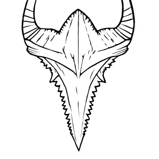 bull shark tooth tattoo design idea