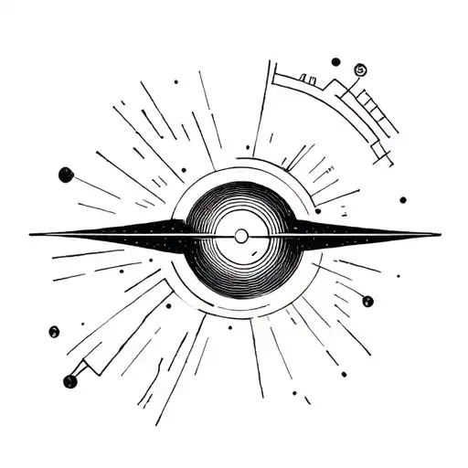 Spinning top from inception, with space from interstellar and power from oppenhimer tattoo design idea