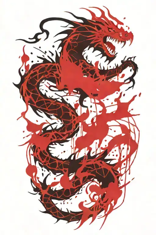 black dragon full body tattoo design idea