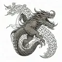 Create a tattoo design that combines the grace and strength of Judo techniques with traditional Japanese motifs like cherry blossoms or dragons tattoo design idea