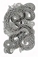 jormungand celtic style shape tattoo design idea