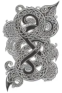 jormungand celtic style shape tattoo design idea