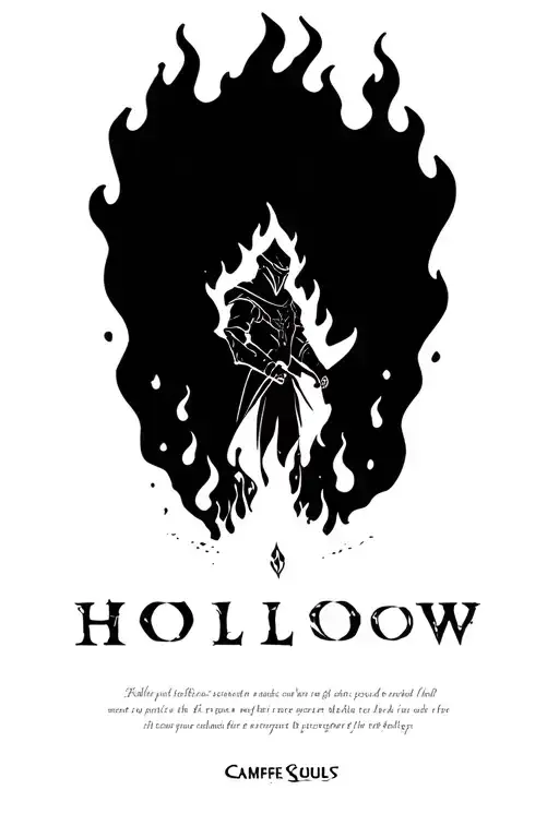 "Hollow" "Hollow" campfire knight rest fire flames, dark souls tattoo design idea