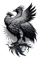 Metanoia, transformation, phoenix bird, tattoo design idea