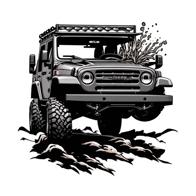 RALLY JEEP  tattoo design idea