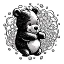 Winnie the Pooh with honey tattoo design idea