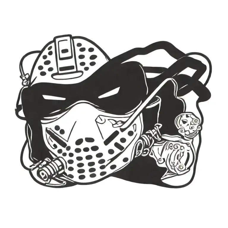 jason Voorhees face mask silly cartoon version tattoo design idea