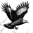 eagle soaring thunder storm tattoo design idea