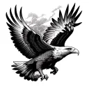eagle soaring thunder storm tattoo design idea