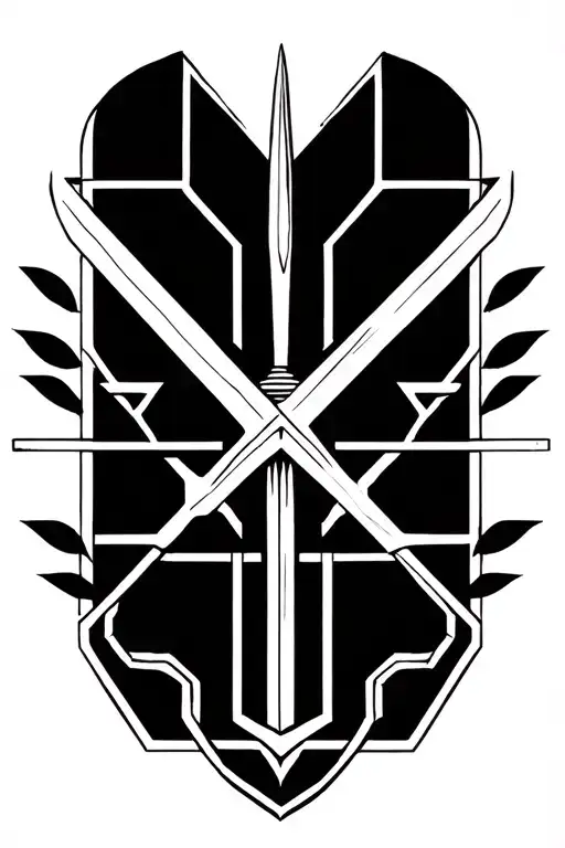 honey and sword minimal  tattoo design idea