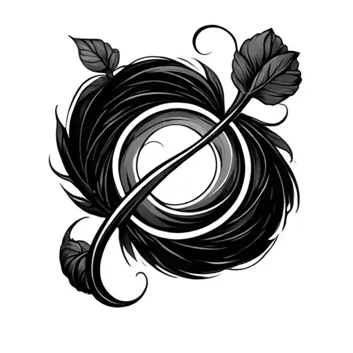 infinity circle with name written tattoo design idea