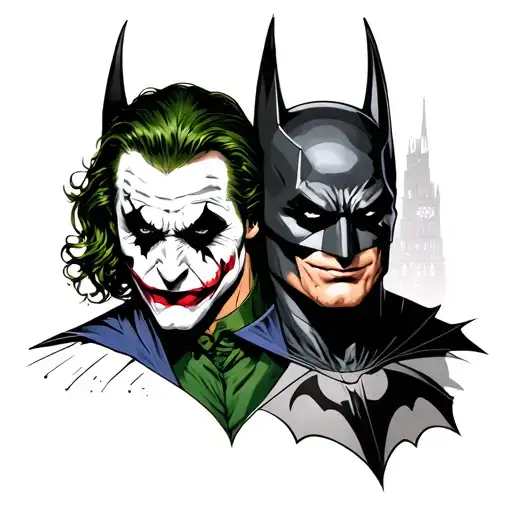 Batman and the joker tattoo design idea