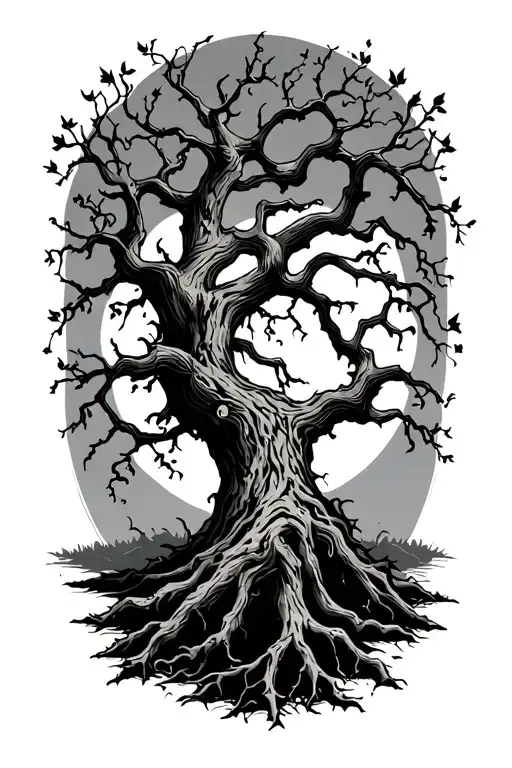leafless tree branching out tattoo design idea