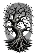 leafless tree branching out tattoo design idea