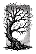 leafless tree branching out tattoo design idea