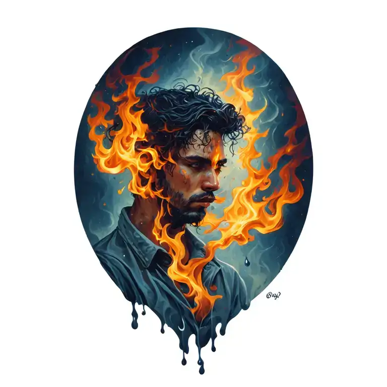 Fire And Rain tattoo design idea