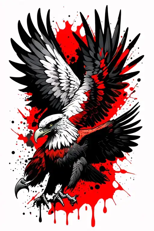 polish eagle wings tattoo design idea