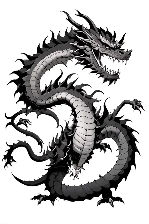 shenron dragon ball z fighting with kaido dragon form tattoo design idea