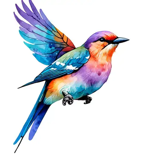 lilac breasted roller tattoo design idea