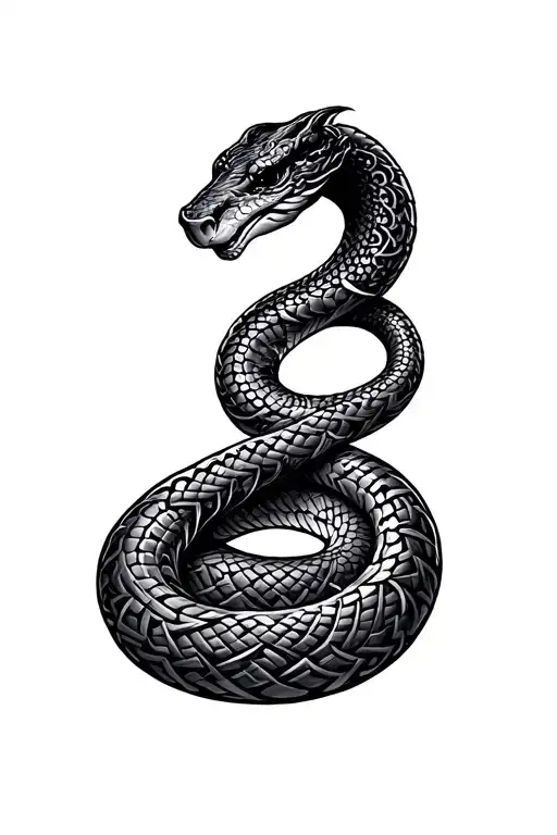 snake Celtic style tattoo design idea