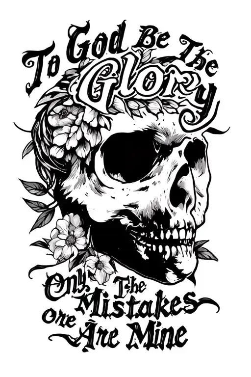 To God Be The Glory Only The Mistakes Are Mine tattoo design idea