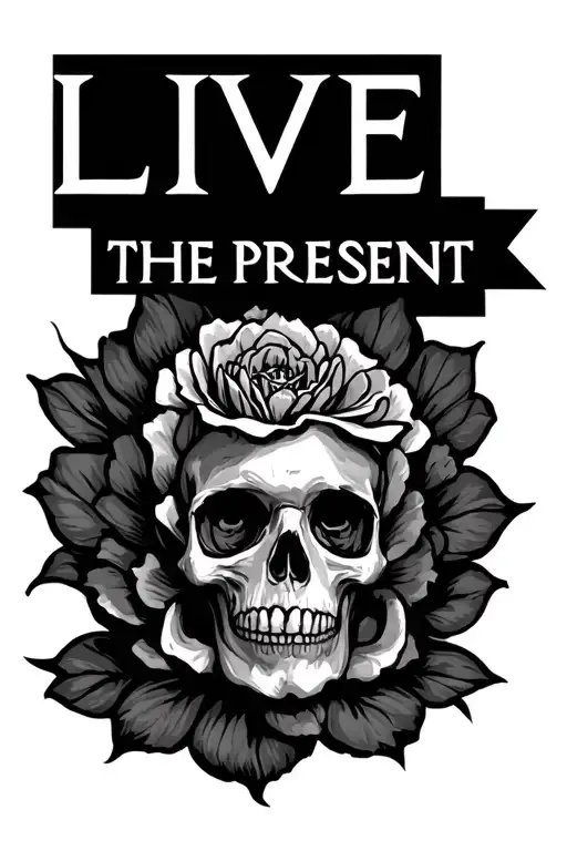 live in the present tattoo design idea