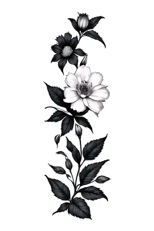 birth flowers for October and march as one tattoo design idea