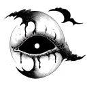 Crying Moon tattoo design idea